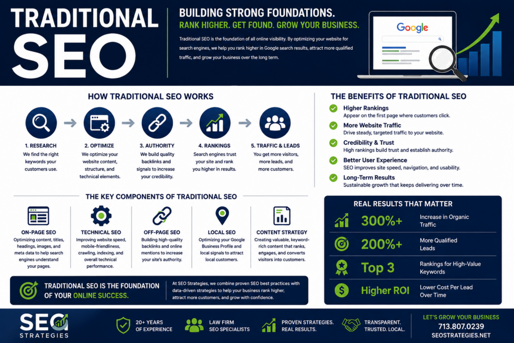 Traditional SEO marketing infographic